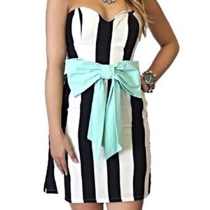Judith March Strapless Dress with Removable Bow